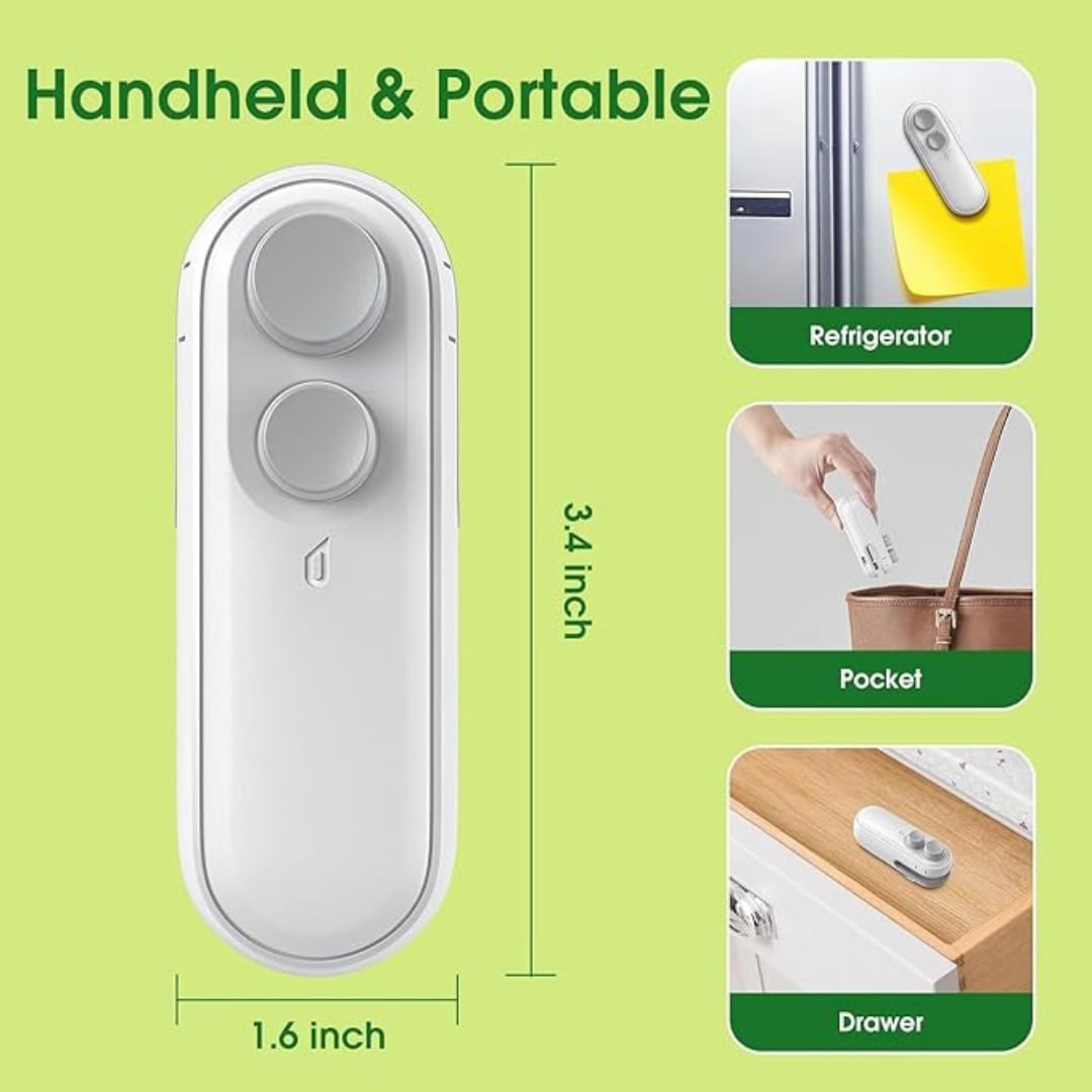 Portable Mini Sealing Machine, Handheld Packet Sealer for Food, Snacks, Chips, Fresh Storage, Plastic Bags Sealing Machine