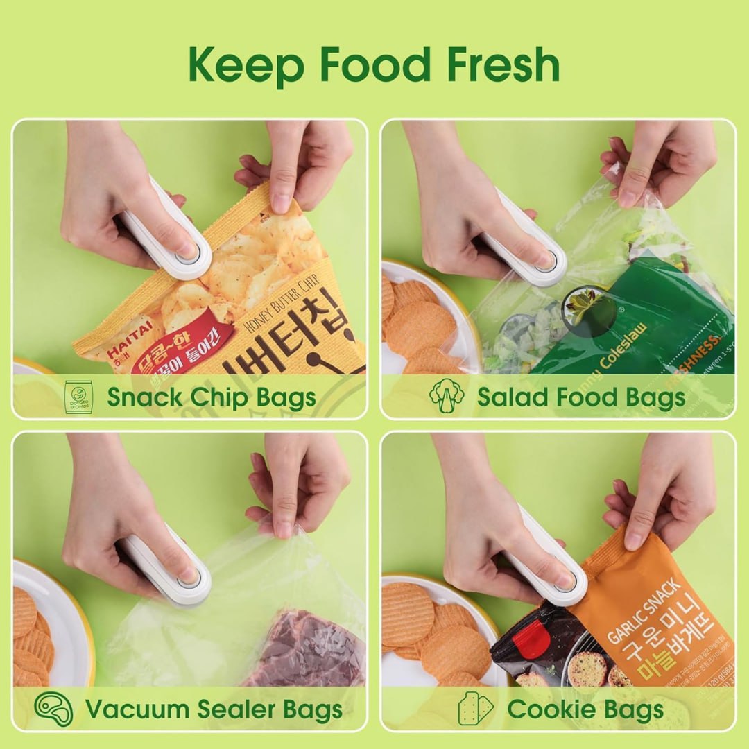 Portable Mini Sealing Machine, Handheld Packet Sealer for Food, Snacks, Chips, Fresh Storage, Plastic Bags Sealing Machine