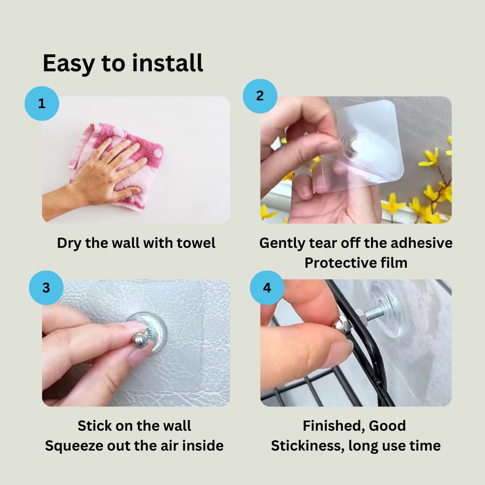No-Drill Adhesive Wall Hooks