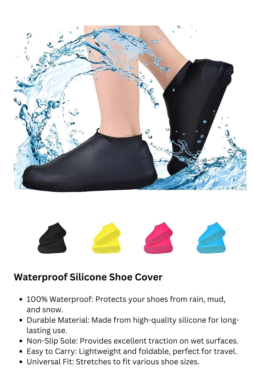 Raincard - Reusable Emergancy Pocket Raincoat (PACK OF 5) with 1 Pair Silicon Shoes Free