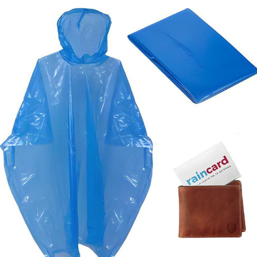 Raincard - Reusable Emergancy Pocket Raincoat (PACK OF 5) with 1 Pair Silicon Shoes Free